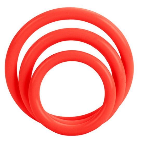 CalExotics Tri-Rings Set 3 Anelli in Silicone Rossi