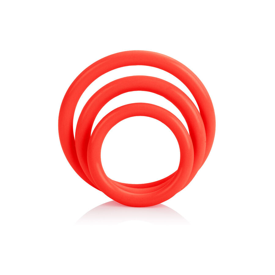 CalExotics Tri-Rings Set 3 Anelli in Silicone Rossi – immagine 2