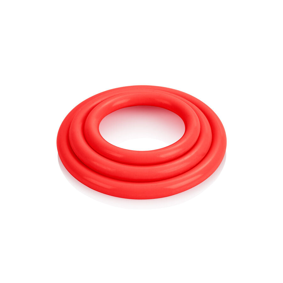 CalExotics Tri-Rings Set 3 Anelli in Silicone Rossi – immagine 3