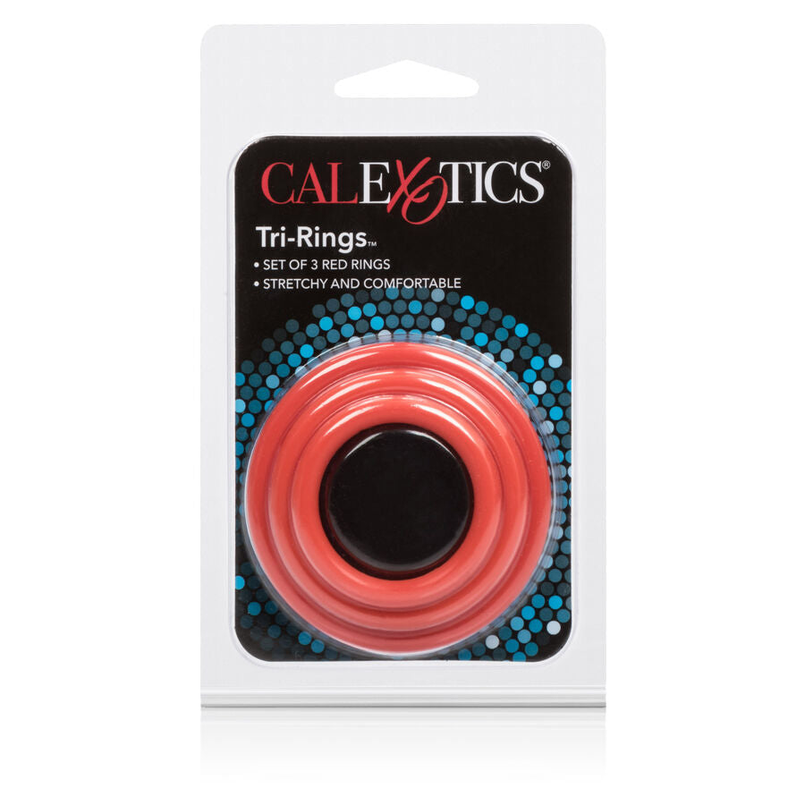 CalExotics Tri-Rings Set 3 Anelli in Silicone Rossi – immagine 4