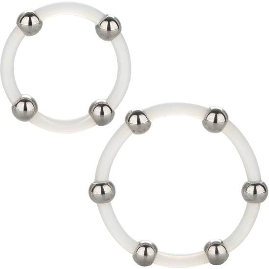 CalExotics Set Anelli in Silicone con Perline in Acciaio