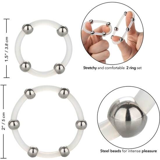 CalExotics Set Anelli in Silicone con Perline in Acciaio – immagine 4