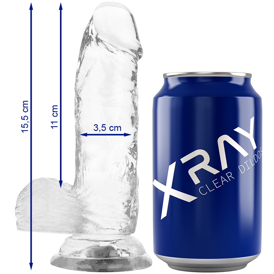 X Ray Dildo Trasparente con Testicoli 15,5 cm Ø 3,5 cm