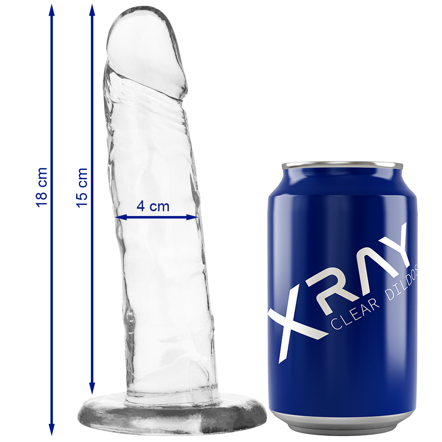 X Ray Dildo Trasparente 18 cm Ø 4 cm