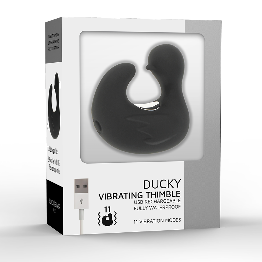 Black&Silver Duckymania Ditale Vibrante a Paperella Ricaricabile – immagine 8