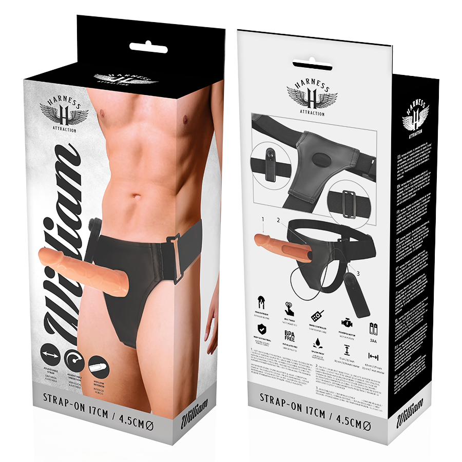 Harness Attraction Willian Strap-On Cavo Vibrante 17 cm – immagine 7