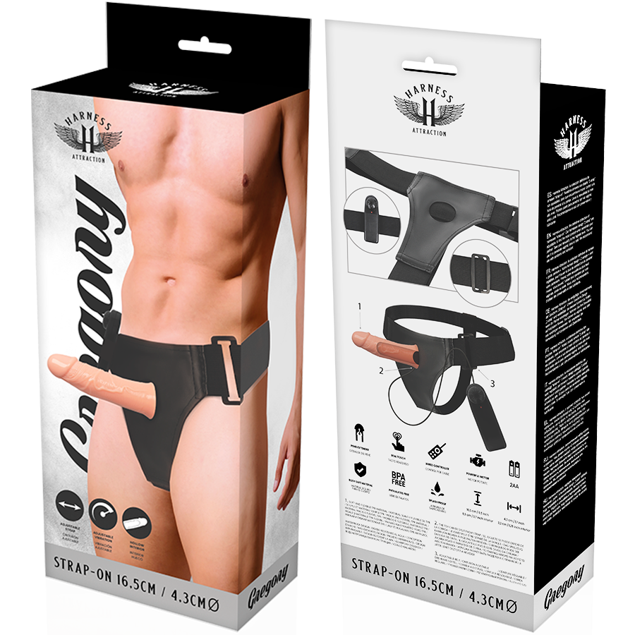 Harness Attraction Gregory Strap-On Cavo Vibrante 16,5 cm – immagine 7
