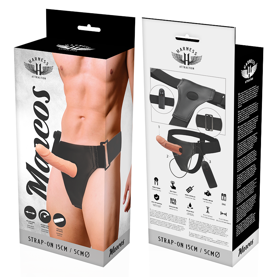 Harness Attraction Marcos Strap-On Cavo Vibrante 15 cm – immagine 7