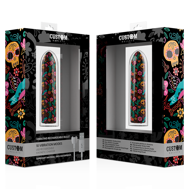 Custom Bullets Proiettile Vibrante Ricaricabile Magnetico Fantasia Floreale – immagine 5