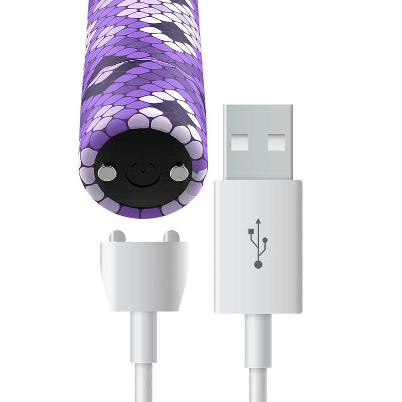 Custom Bullets Proiettile Vibrante Ricaricabile Magnetico Fantasia Serpente Viola – immagine 5