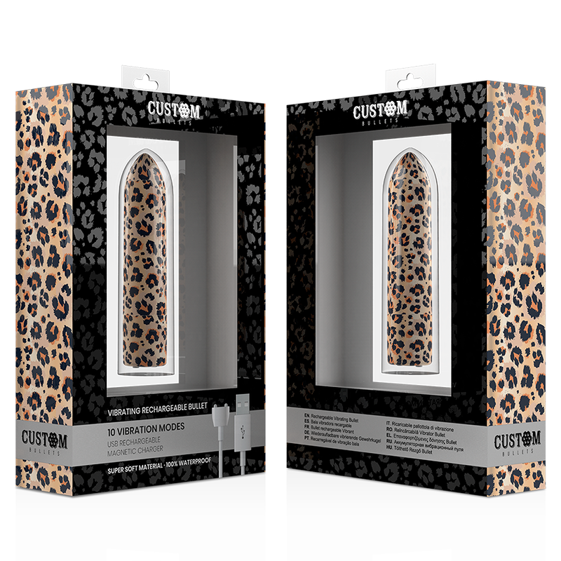 Custom Bullets Proiettile Vibrante Ricaricabile Magnetico Fantasia Leopardo – immagine 4