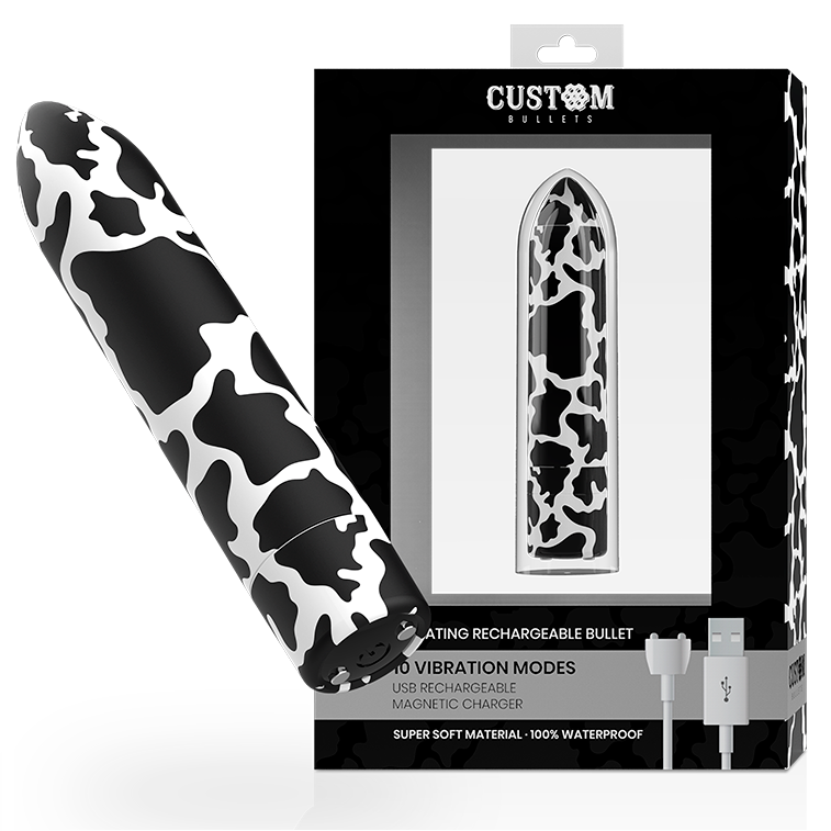 Custom Bullets Proiettile Vibrante Ricaricabile Magnetico Fantasia Mucca