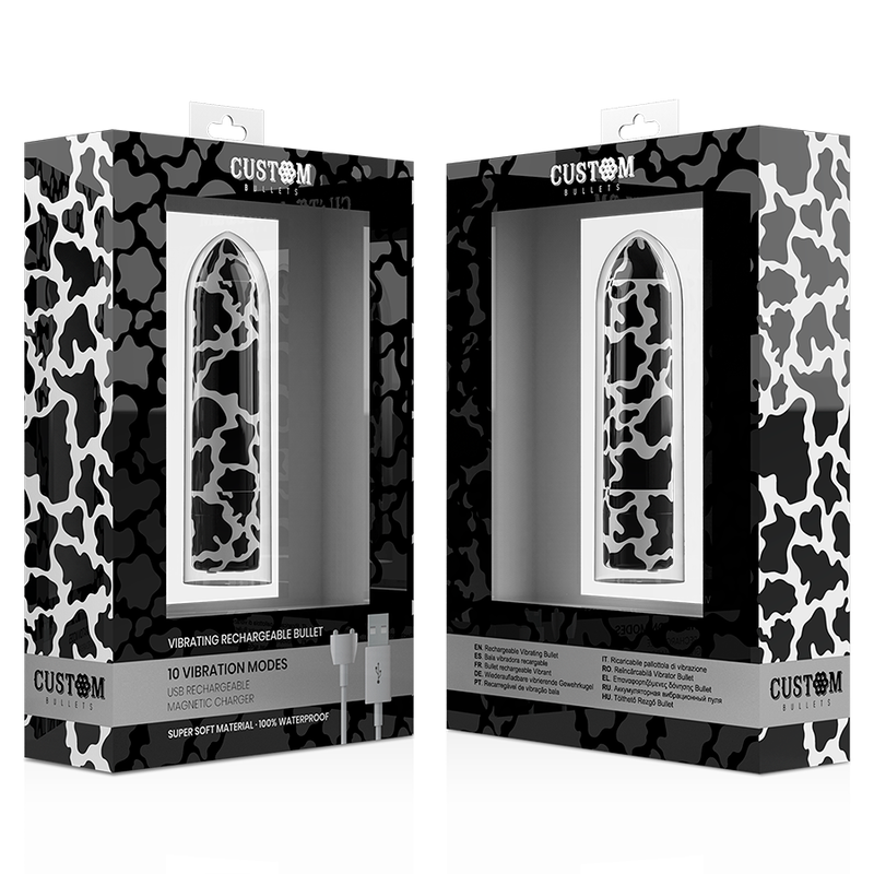 Custom Bullets Proiettile Vibrante Ricaricabile Magnetico Fantasia Mucca – immagine 3