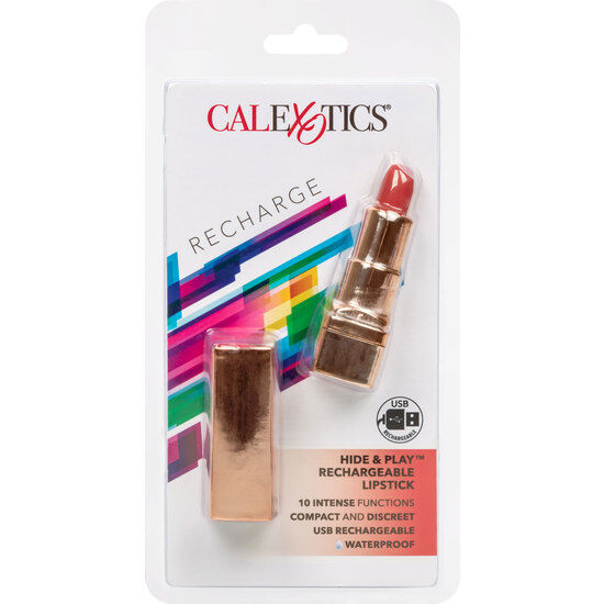 CalExotics Hide & Play Rossetto Vibrante Ricaricabile Rosso – immagine 2