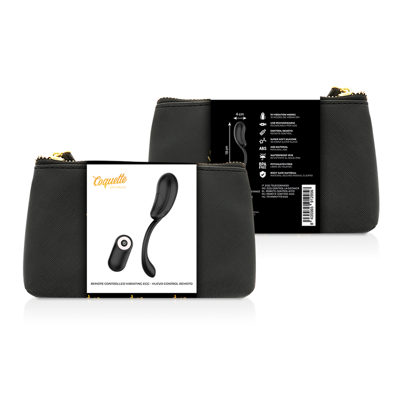 Coquette Chic Desire Ovetto Vibrante con Telecomando Nero e Oro – immagine 3