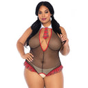 Leg Avenue body schoolgirl in rete senza cavallo taglia plus