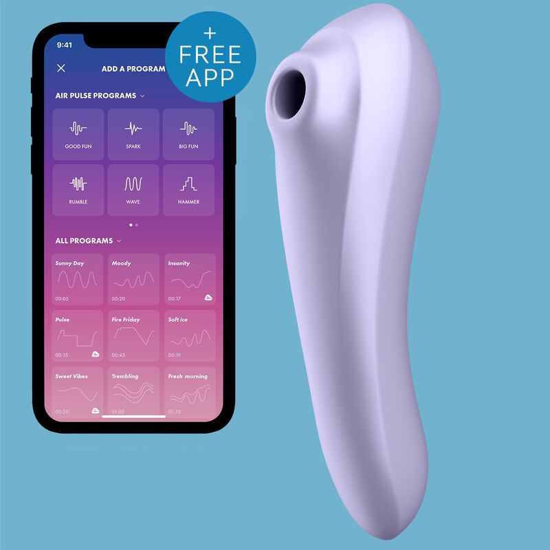 Satisfyer Dual Pleasure Vibratore a Doppia Stimolazione Con Onde d'aria Malva – immagine 4