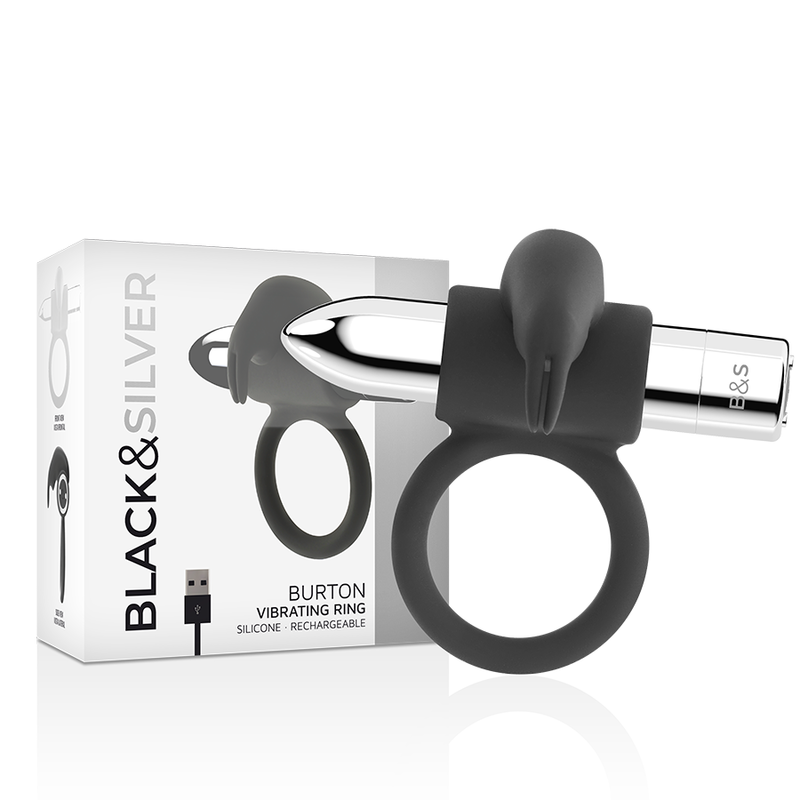 Black & Silver Burton Anello Vibrante Ricaricabile Blu – immagine 2