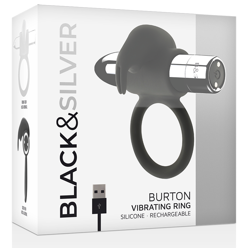 Black & Silver Burton Anello Vibrante Ricaricabile Blu – immagine 3