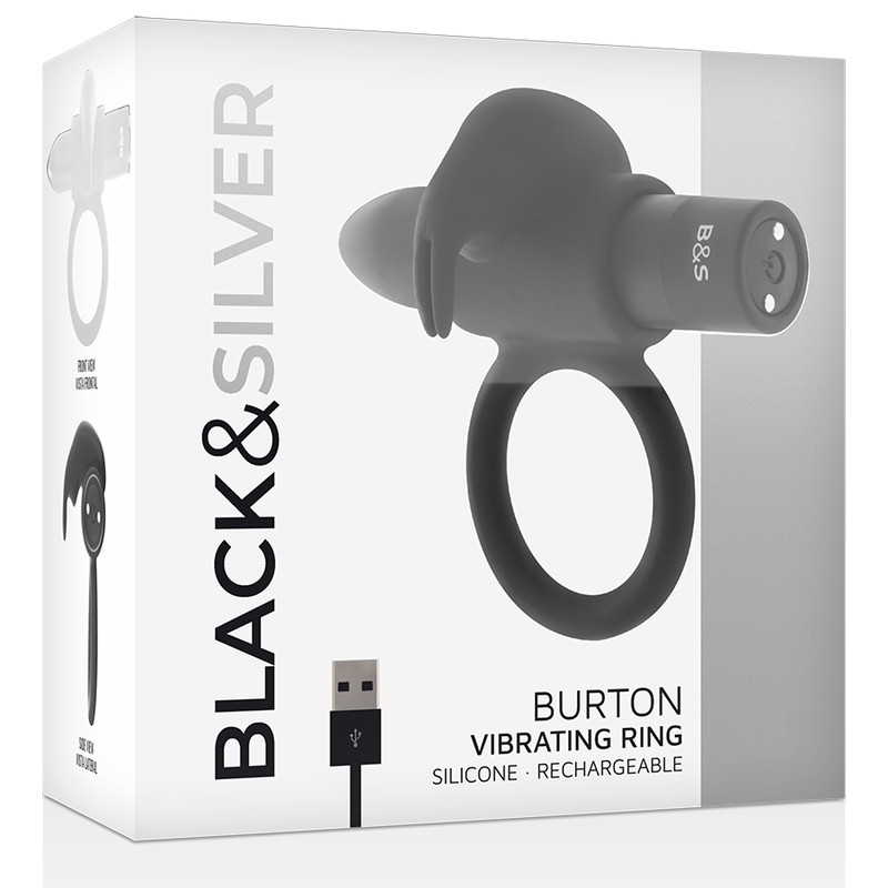 Black & Silver Burton Anello Vibrante Ricaricabile Nero – immagine 3