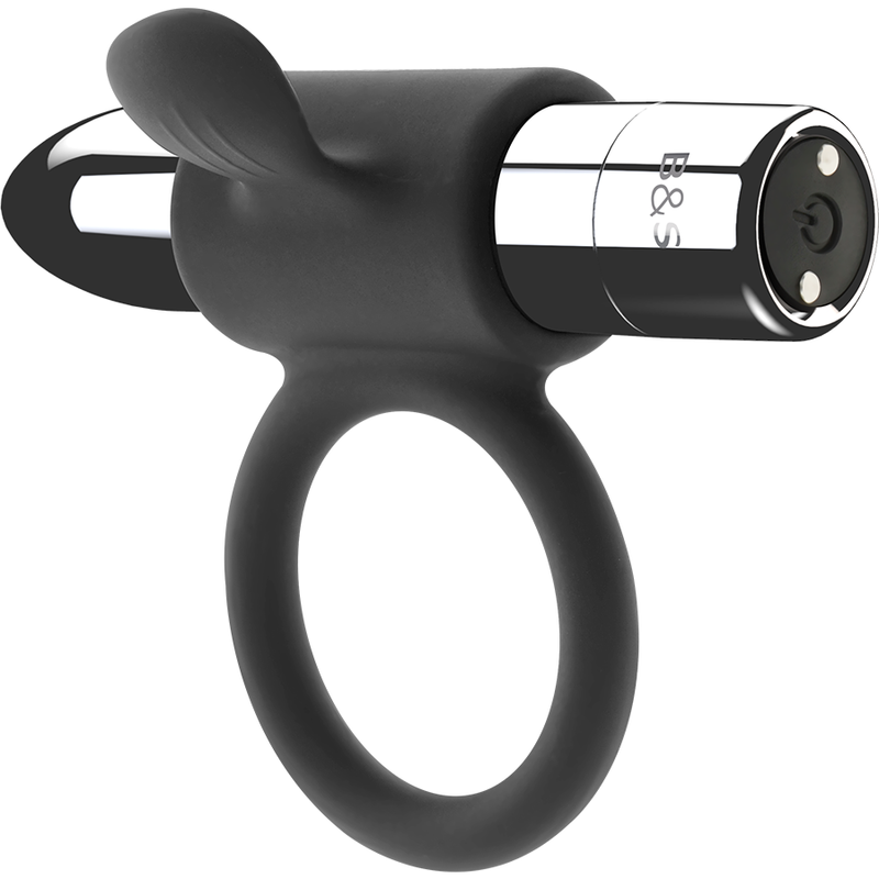 Black & Silver Cameron Anello Vibrante Ricaricabile Argento