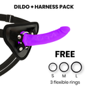 Delta Club Strap-On con Dildo in Silicone Medicale Viola 17 cm