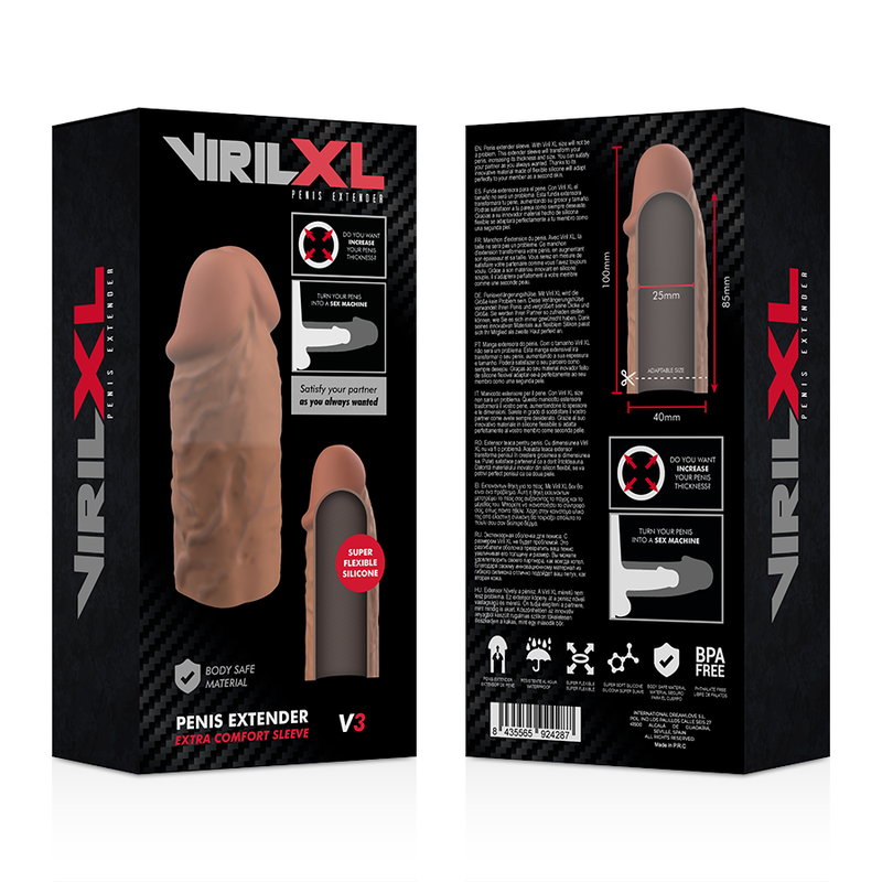 VirilXL Extra Comfort V3 Guaina Estensore Pene Marrone – immagine 9