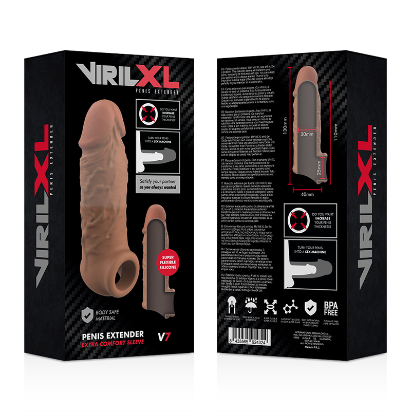 VirilXL Extra Comfort V7 Guaina Estensore Pene Marrone – immagine 9