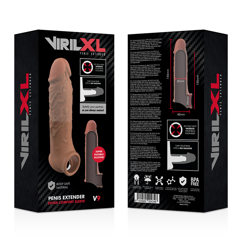 VirilXL Extra Comfort V9 Guaina Estensore Pene Marrone – immagine 9