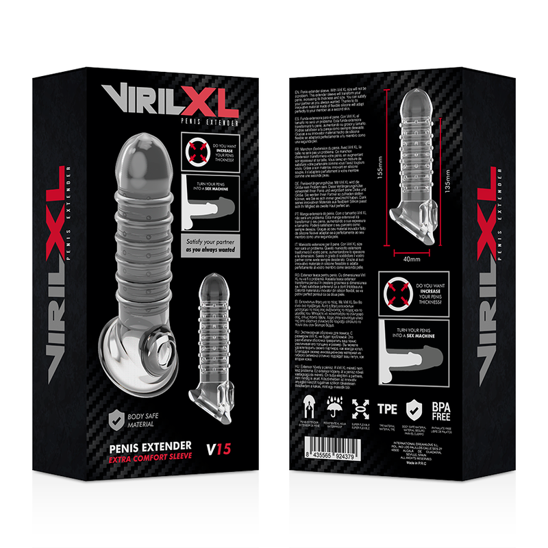 VirilXL Extra Comfort V15 Guaina Estensore Pene Trasparente – immagine 8