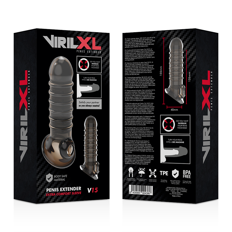 VirilXL Extra Comfort V15 Guaina Estensore Pene Nera – immagine 9