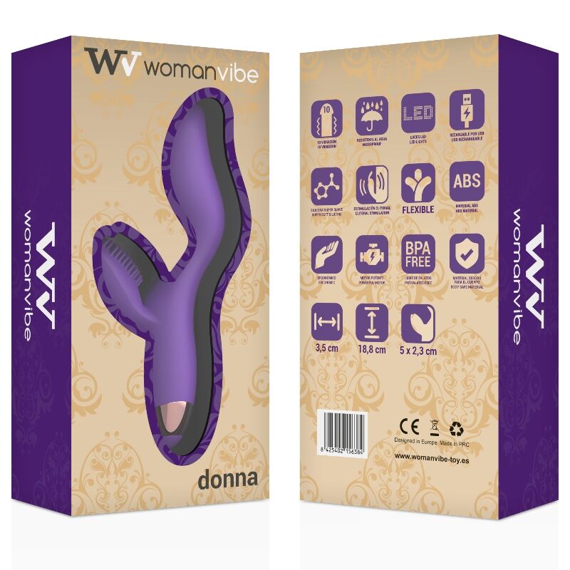 Womanvibe Donna Vibratore Doppio Motore con Punte Stimolanti – immagine 2