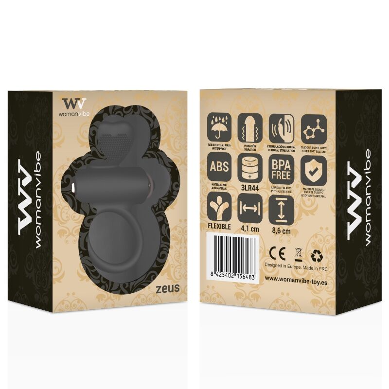 Womanvibe Zeus Anello Vibrante in Silicone con Cuore Clitorideo – immagine 2