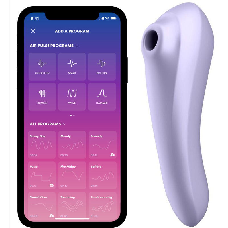 Satisfyer Dual Pleasure Vibratore a Doppia Stimolazione Con Onde d'aria Malva