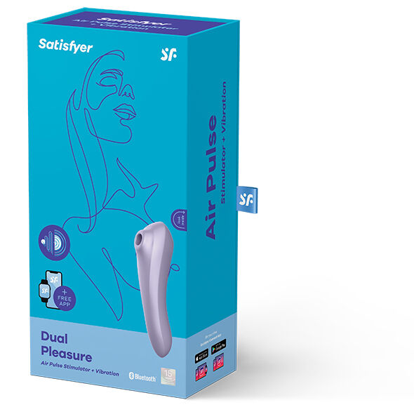 Satisfyer Dual Pleasure Vibratore a Doppia Stimolazione Con Onde d'aria Malva – immagine 2