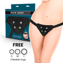Rock Army Imbracatura Strap-On Regolabile con 3 Anelli in Silicone