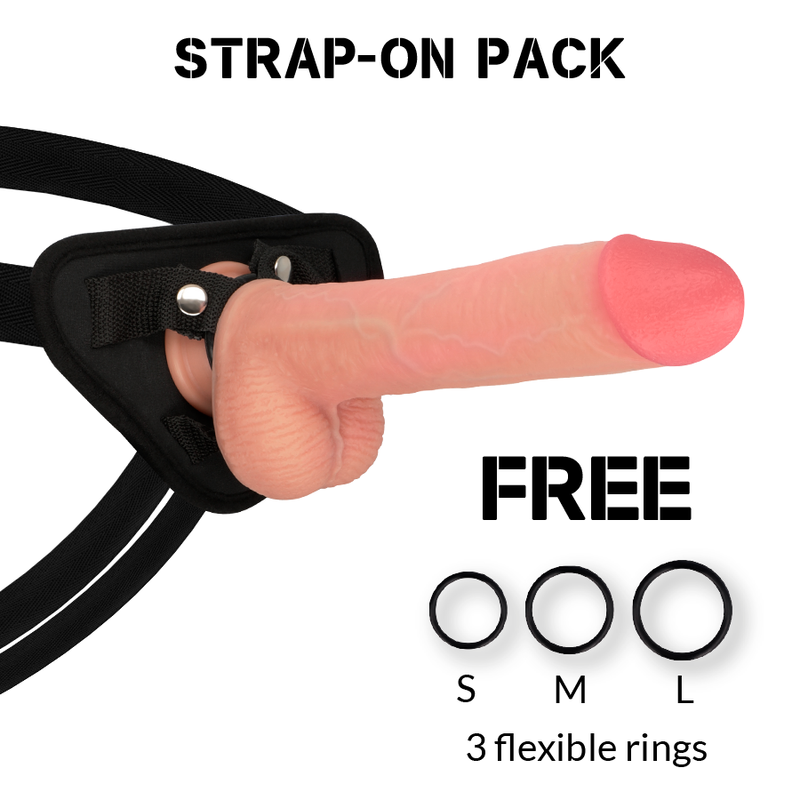Rock Army Imbracatura + Dildo Realistico Kingcobra in Silicone Liquido 24 cm