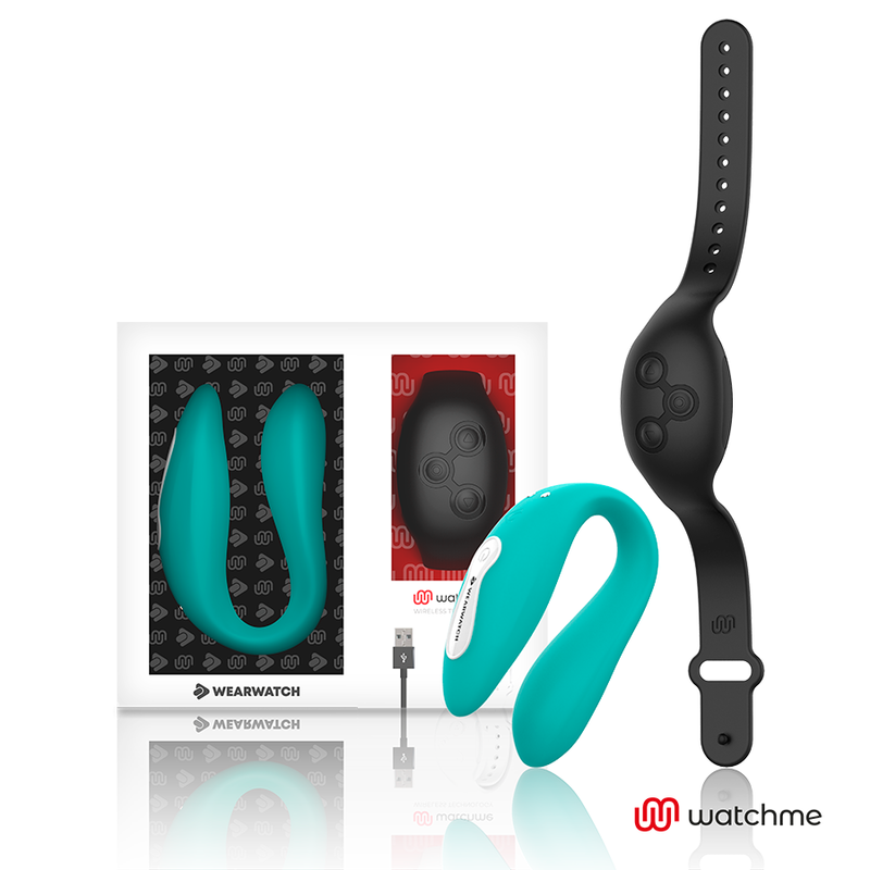 Wearwatch Dual Pleasure Vibratore con Orologio WatchMe Acquamarina / Jet Black