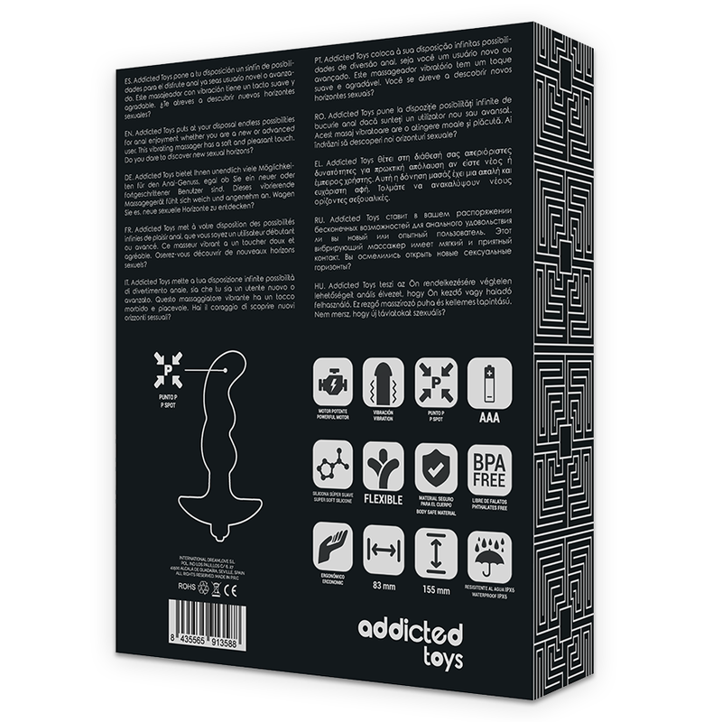 Addicted Toys Massaggiatore Anale Vibrante Modello 3 Nero – immagine 6